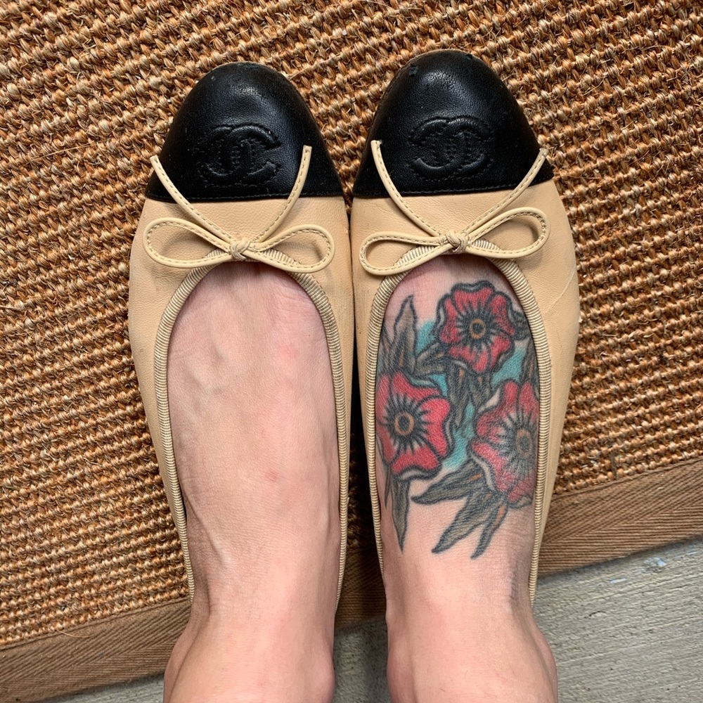 Chanel ballet flats size 38 1/2